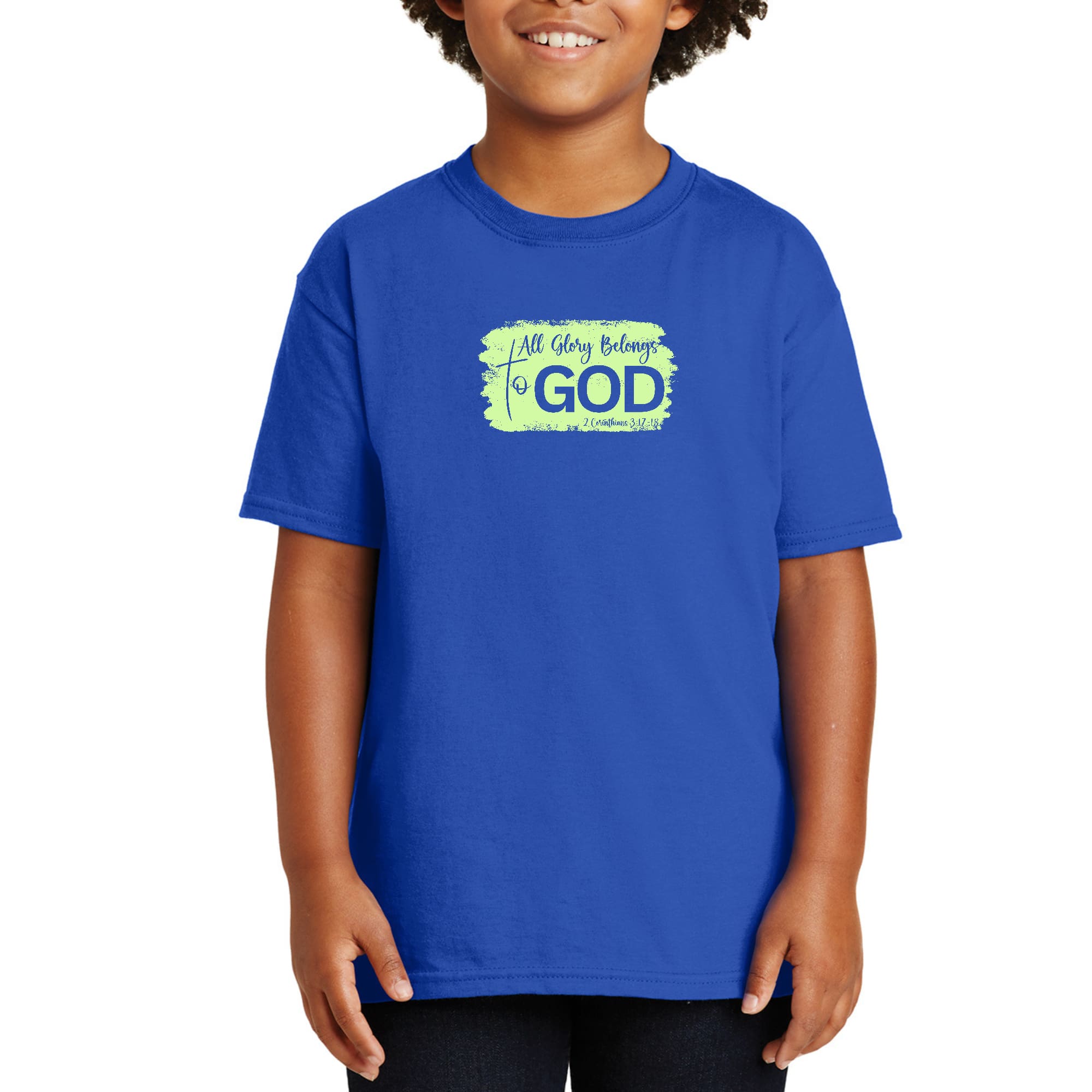 Youth Short Sleeve Graphic T-shirt, All Glory Belongs to God-3