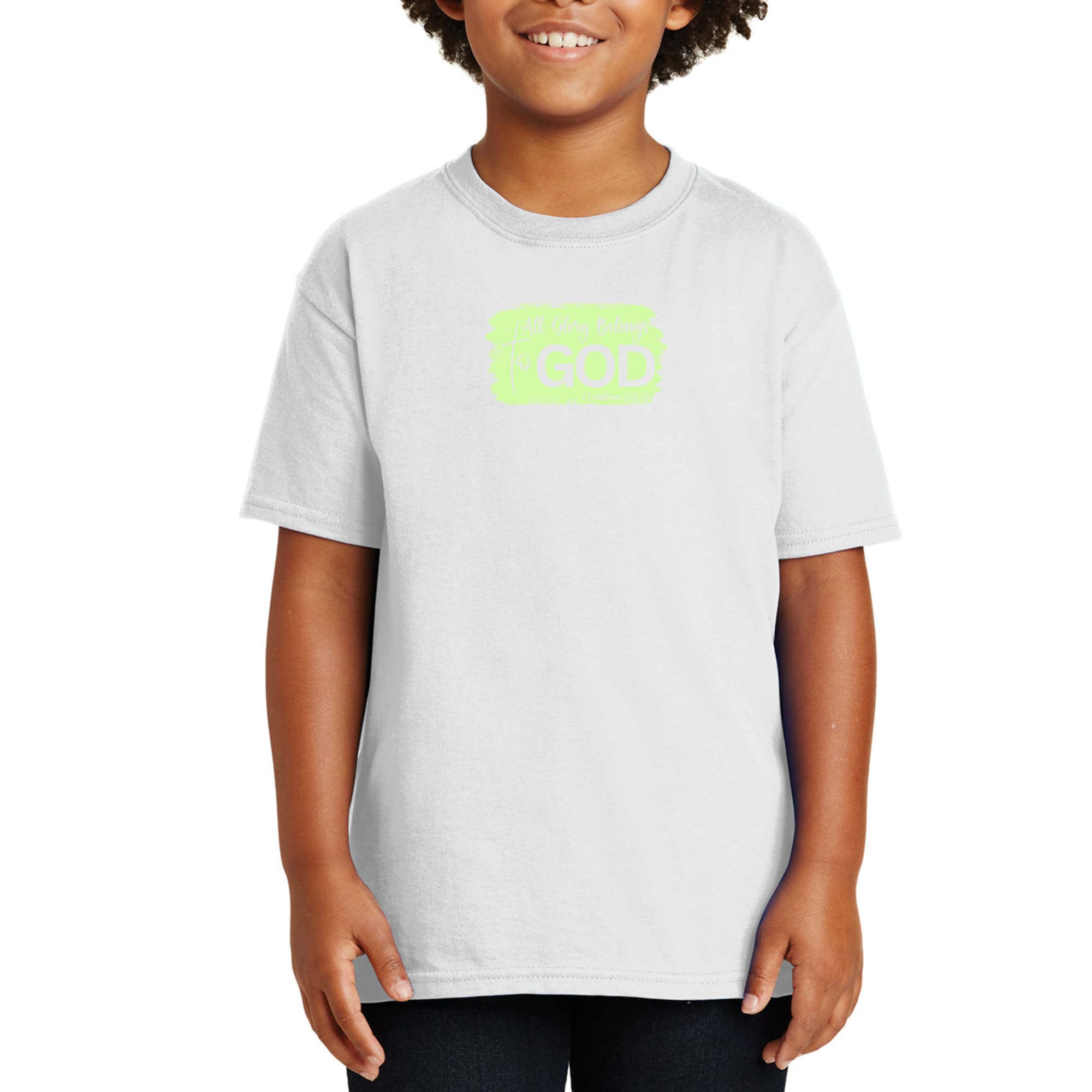 Youth Short Sleeve Graphic T-shirt, All Glory Belongs to God-4