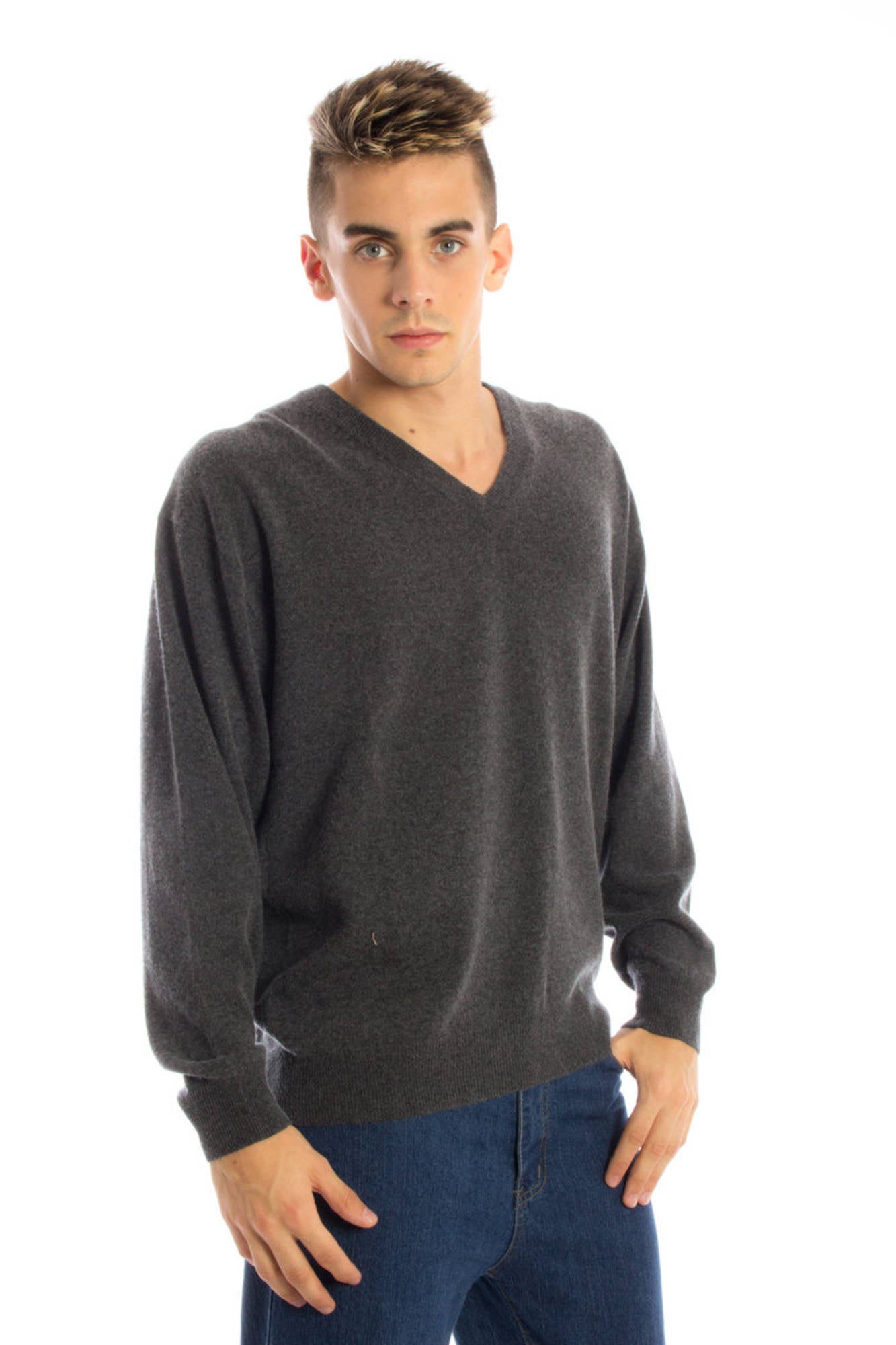 YUKO MEN'S GRAY SWEATER-2