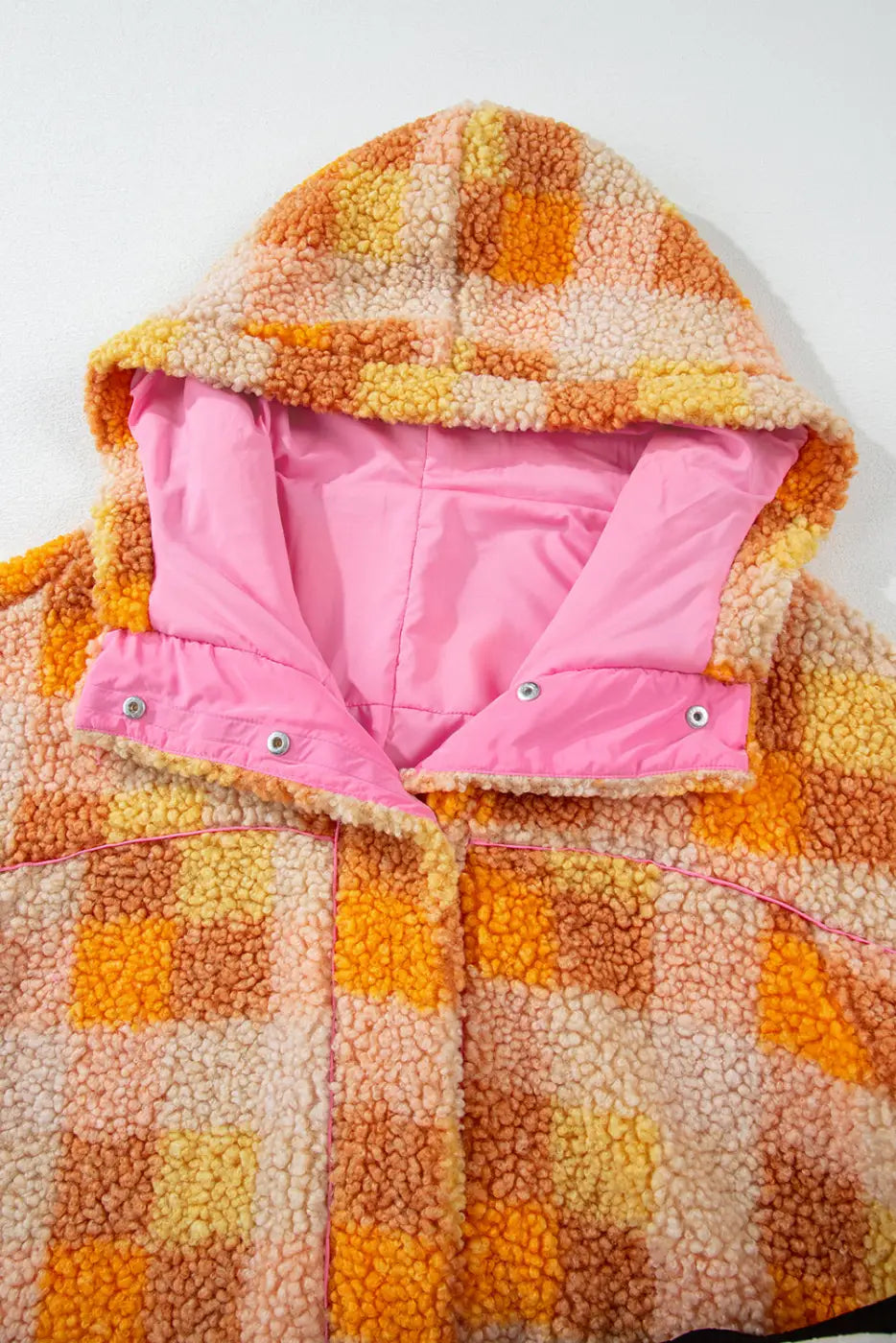 Zesty Check Sherpa Hooded Jacket-3