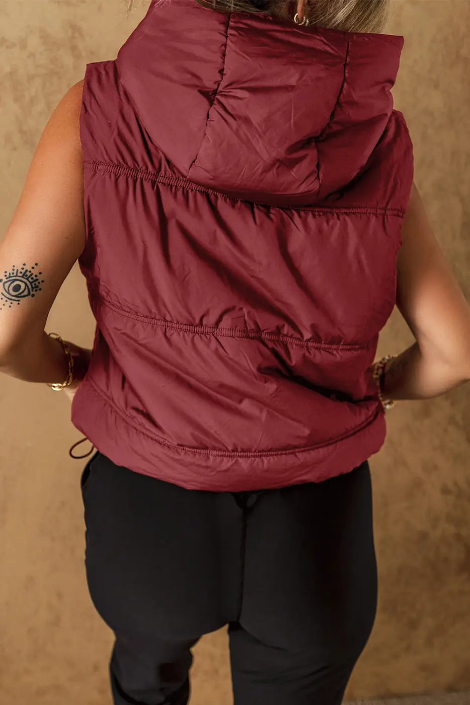 Zip-up Hooded Puffer Vest-1