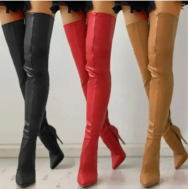 Zipper High Heels Over The Knee Boots-1