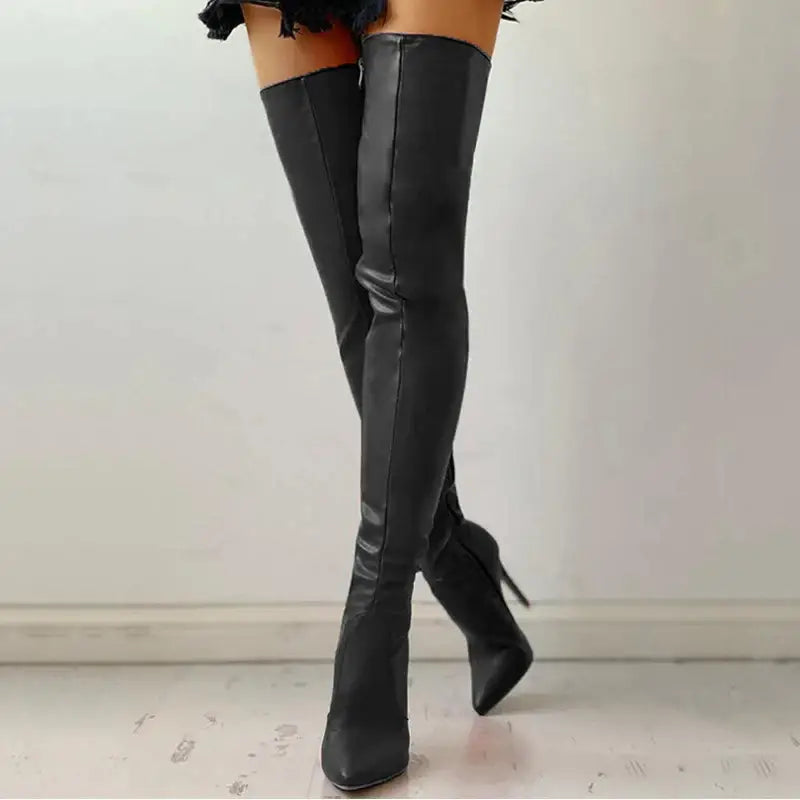 Zipper High Heels Over The Knee Boots-3