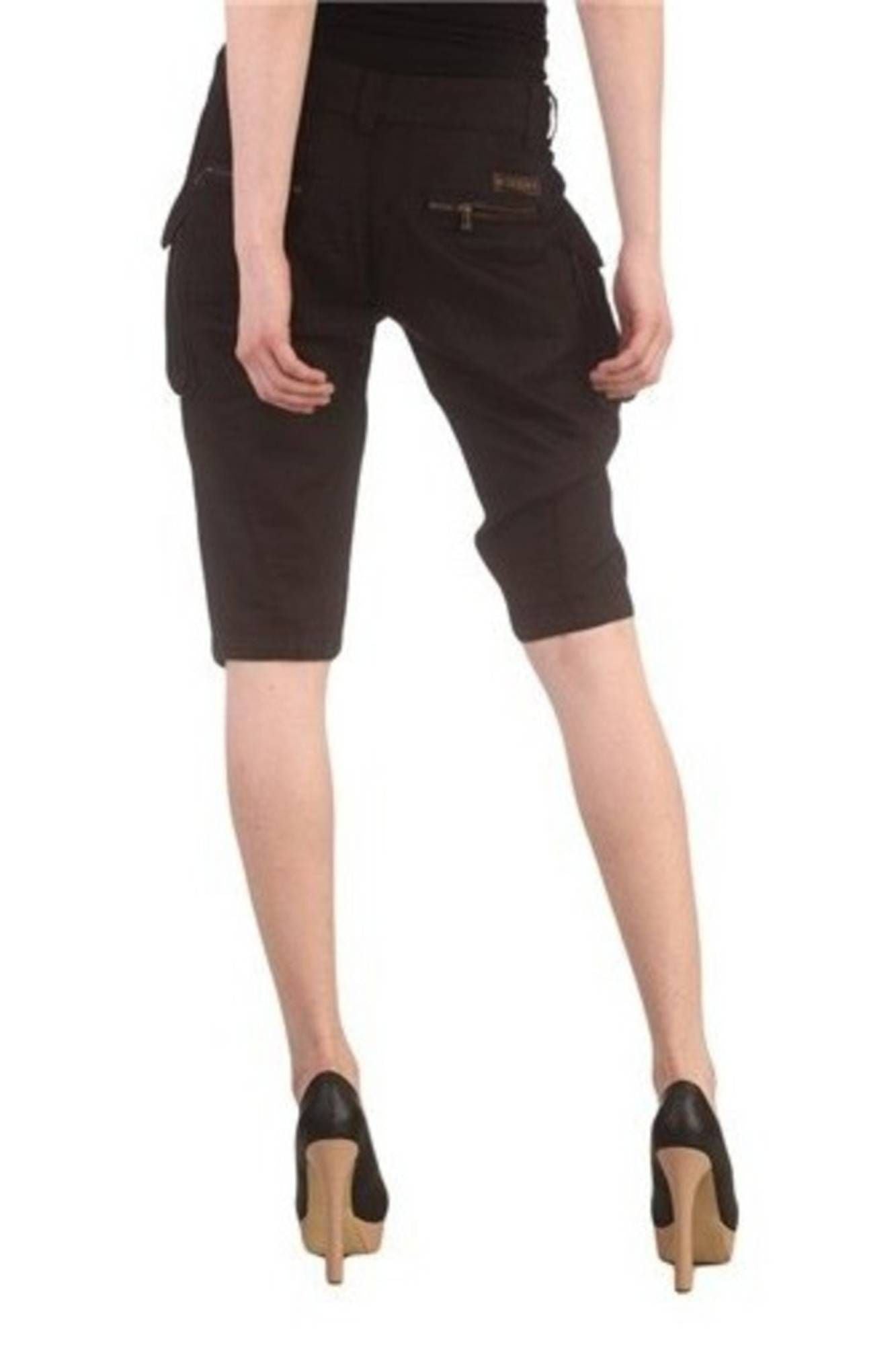 ZUELEMENTS BLACK WOMEN'S BERMUDA PANTS-1