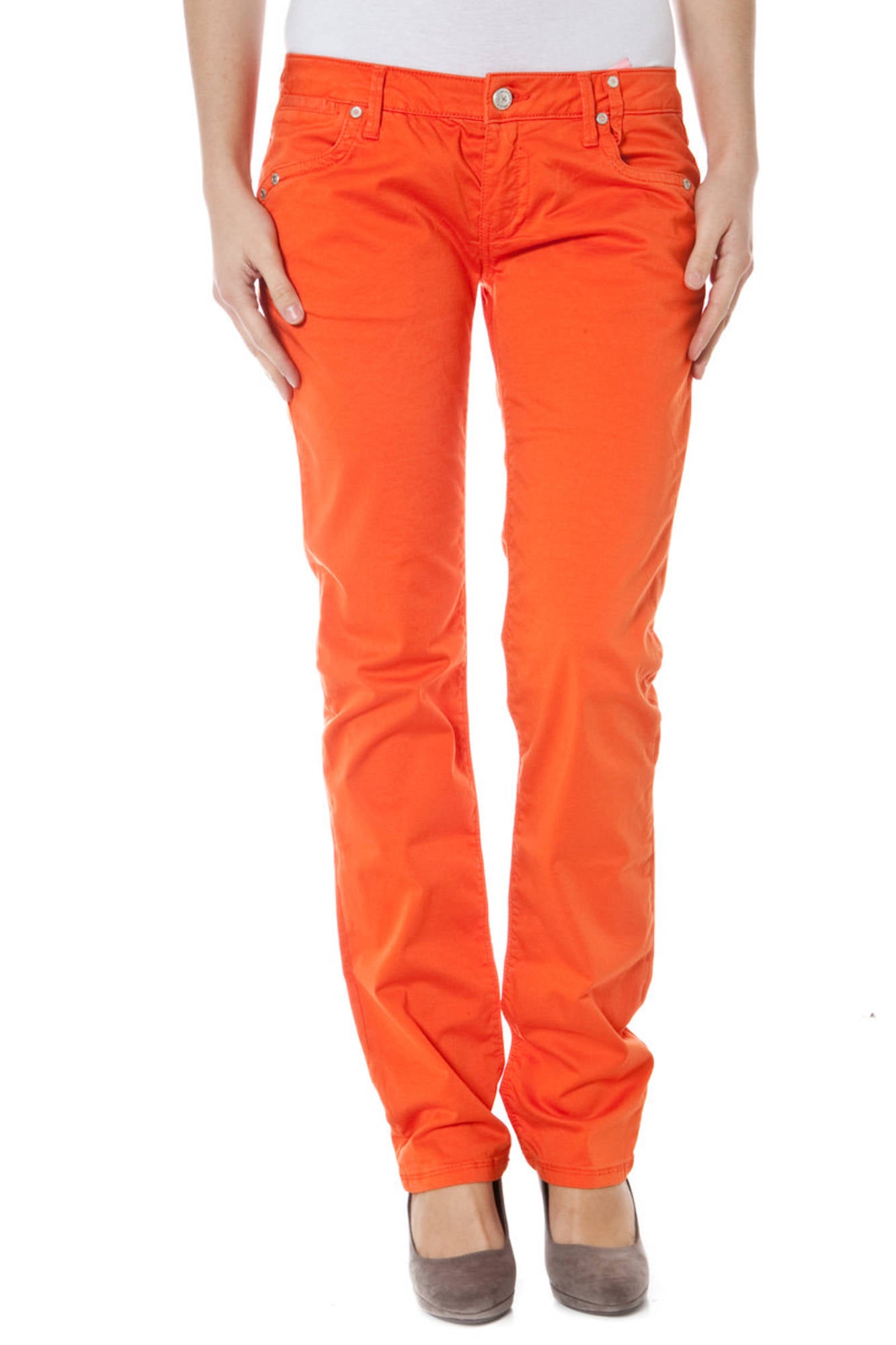 ZUELEMENTS WOMEN'S ORANGE TROUSERS-0