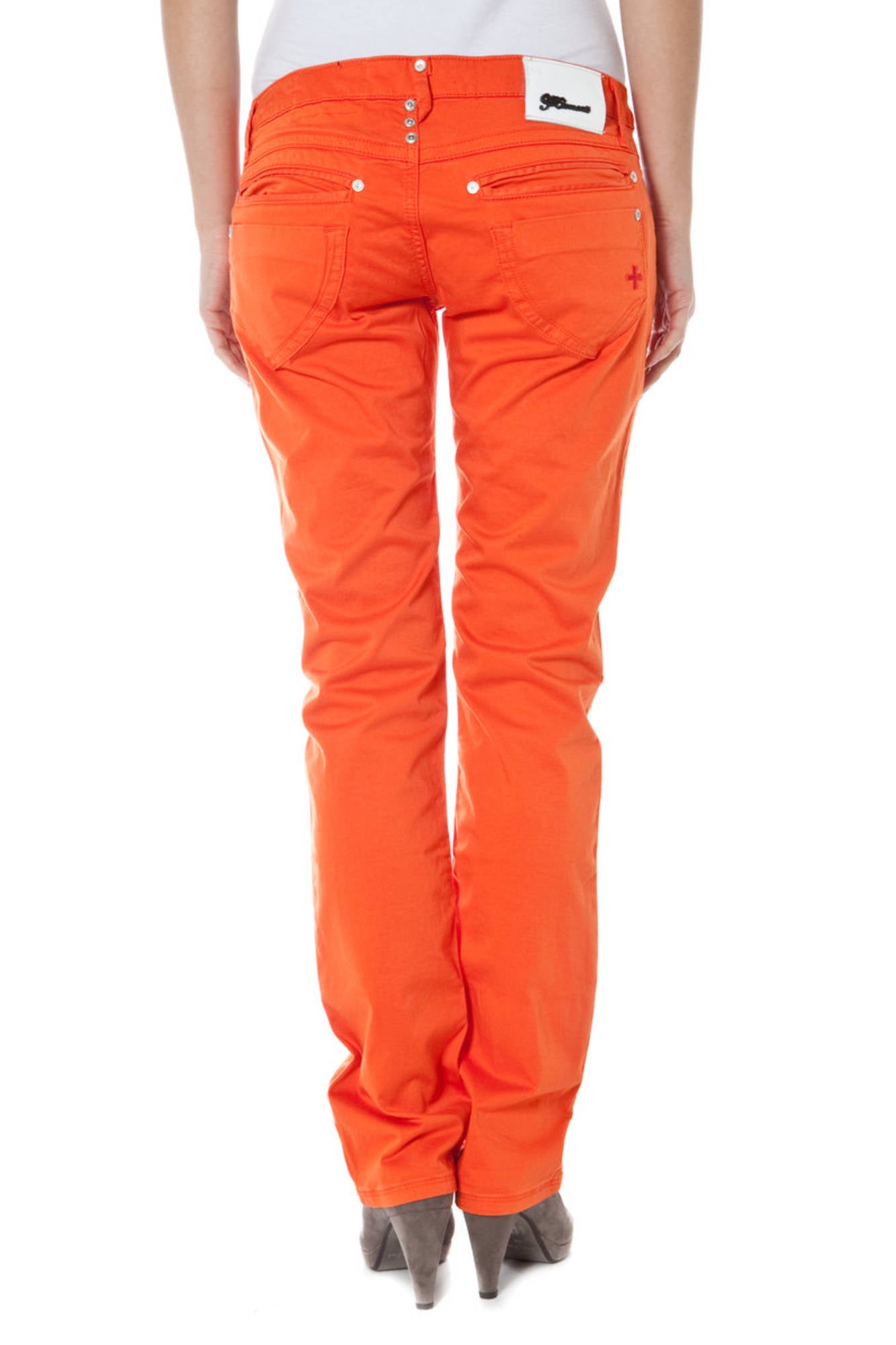 ZUELEMENTS WOMEN'S ORANGE TROUSERS-1