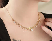 18K Seawater Pearl Lace Collarbone Necklace - Street Rider Apparel
