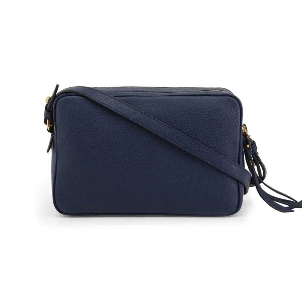 Baltico Blue Vitello Phenix Leather Double Zip Crossbody Bag 1BH079 - Street Rider Apparel