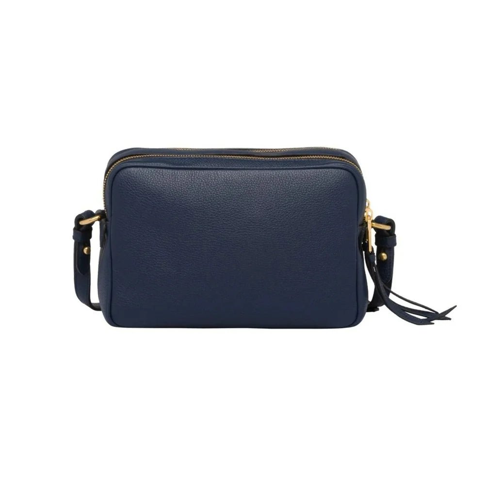 Baltico Blue Vitello Phenix Leather Double Zip Crossbody Bag 1BH079 - Street Rider Apparel