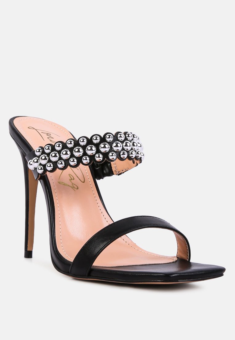 bandy stieletto heel metal stud sandals - Street Rider Apparel