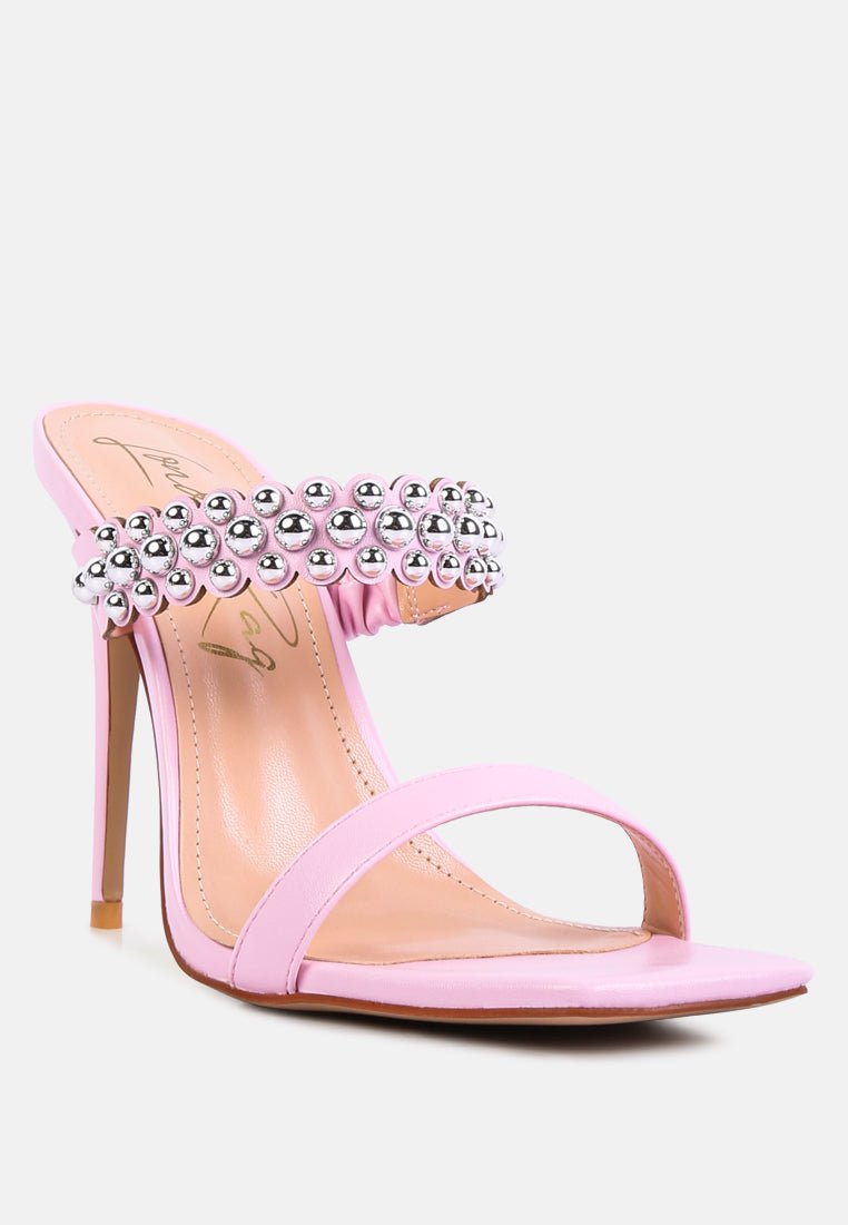 bandy stieletto heel metal stud sandals - Street Rider Apparel