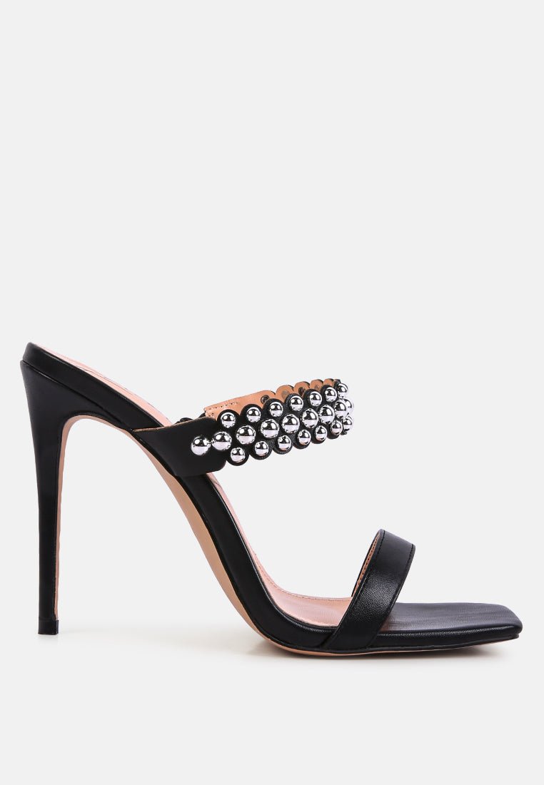 bandy stieletto heel metal stud sandals - Street Rider Apparel