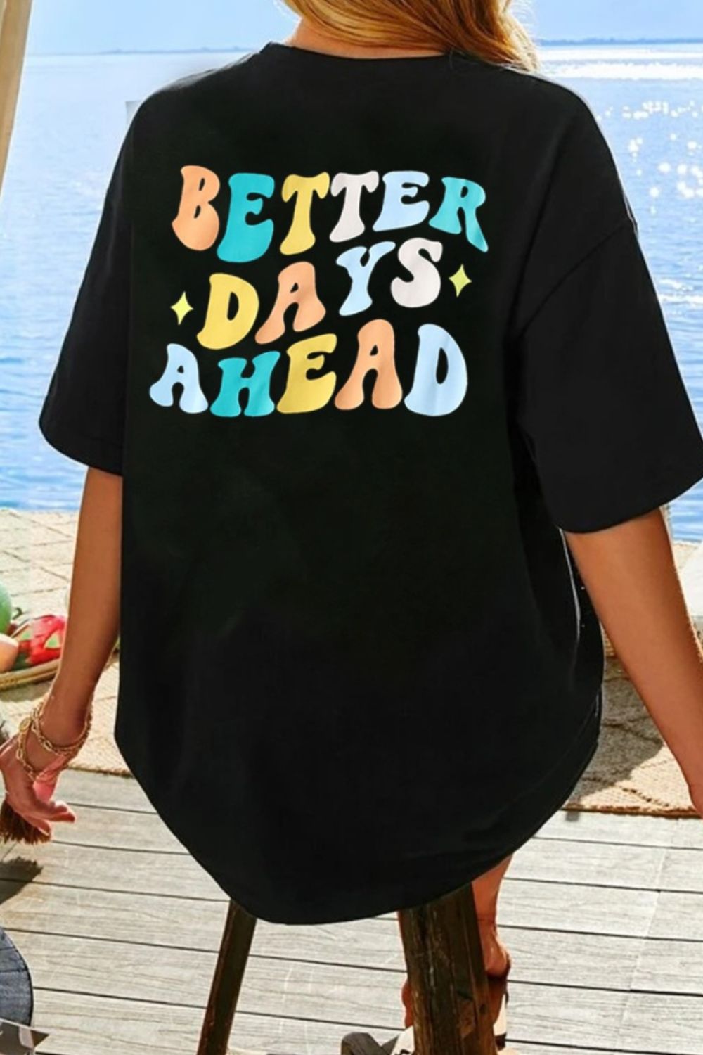 BETTER DAYS AHEAD Round Neck T-Shirt - Street Rider Apparel