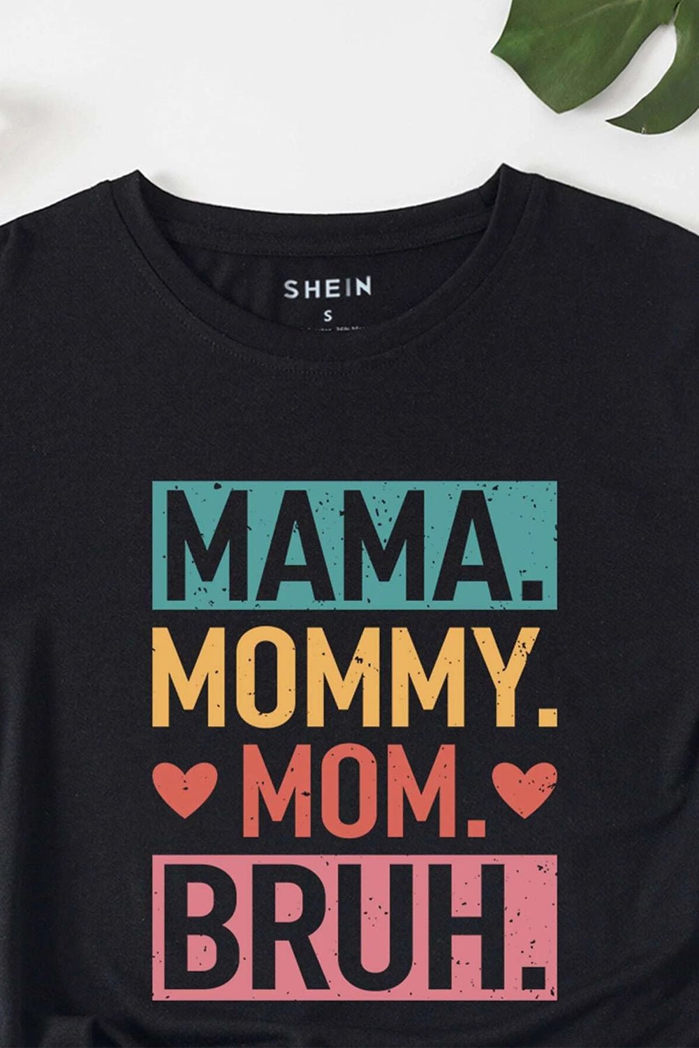 Black MAMA MOMMY MOM BRUH Letter Graphic Tee - Street Rider Apparel