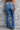 Blue Sequin Mardi Gras Bowknot Graphic Distressed Flared Jeans - Street Rider Apparel