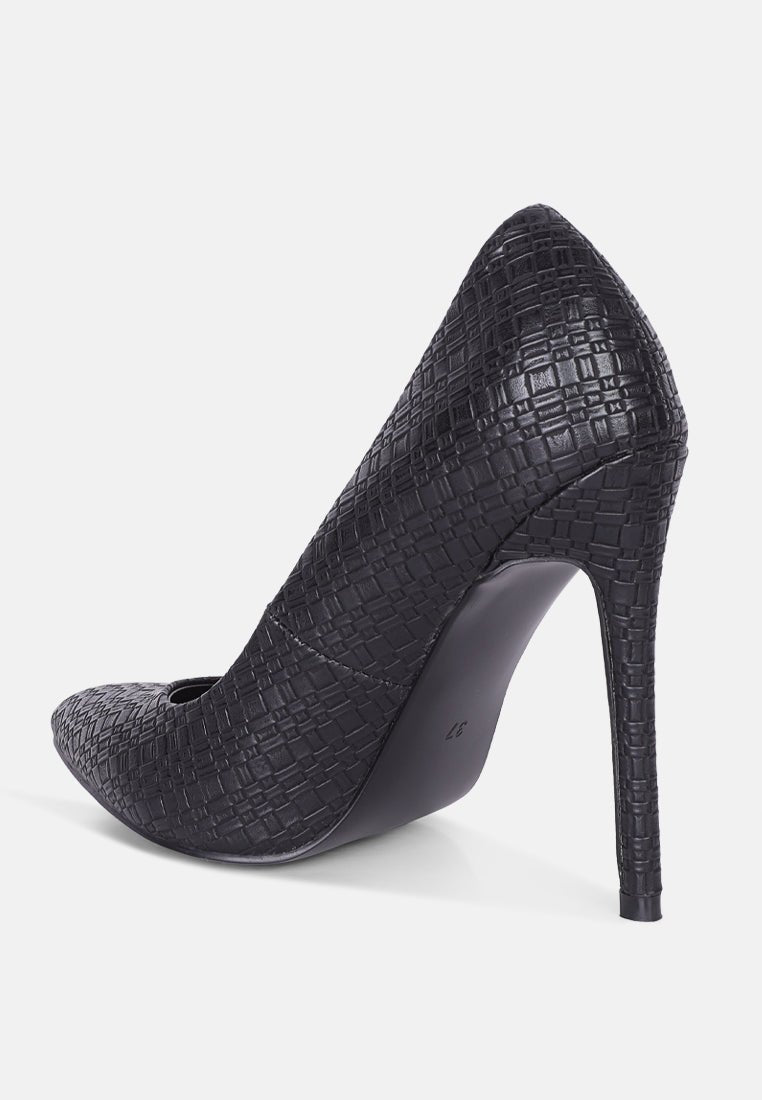 brinkles weave pattern high heel pumps - Street Rider Apparel