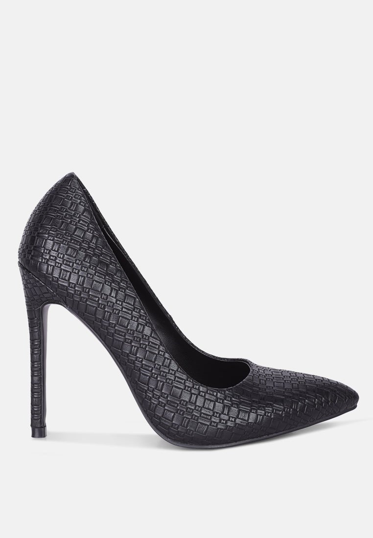 brinkles weave pattern high heel pumps - Street Rider Apparel