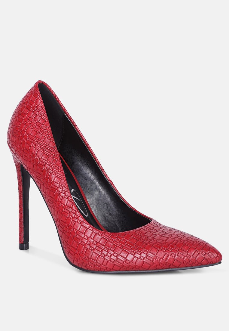 brinkles weave pattern high heel pumps - Street Rider Apparel