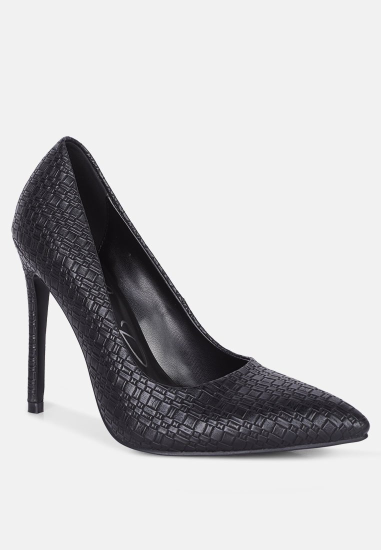 brinkles weave pattern high heel pumps - Street Rider Apparel