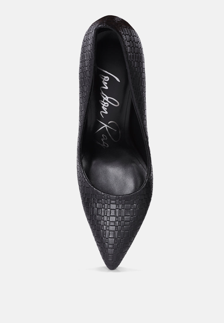 brinkles weave pattern high heel pumps - Street Rider Apparel