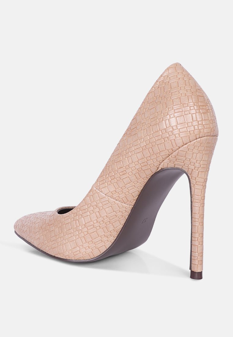 brinkles weave pattern high heel pumps - Street Rider Apparel