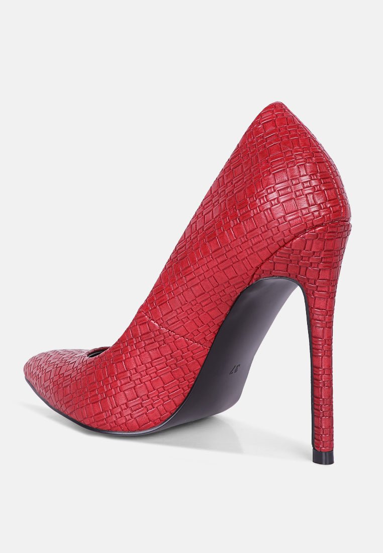 brinkles weave pattern high heel pumps - Street Rider Apparel