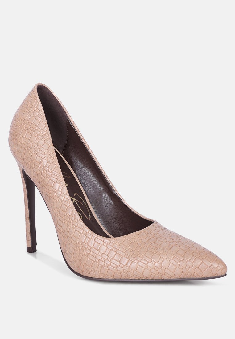 brinkles weave pattern high heel pumps - Street Rider Apparel