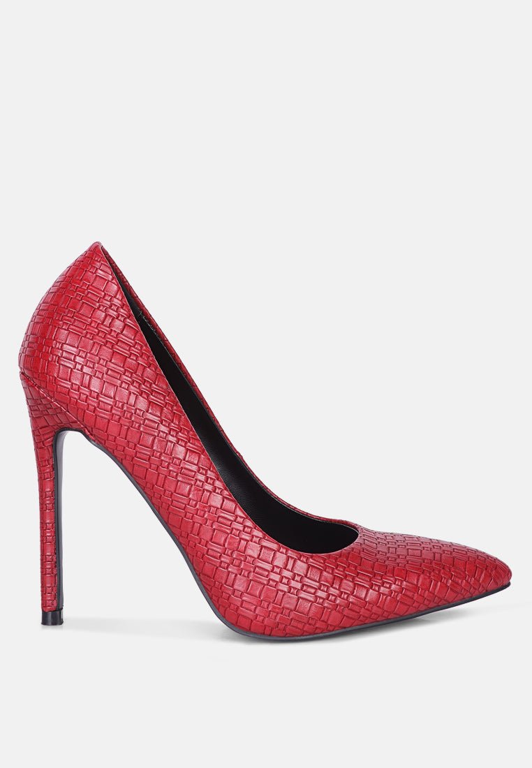 brinkles weave pattern high heel pumps - Street Rider Apparel