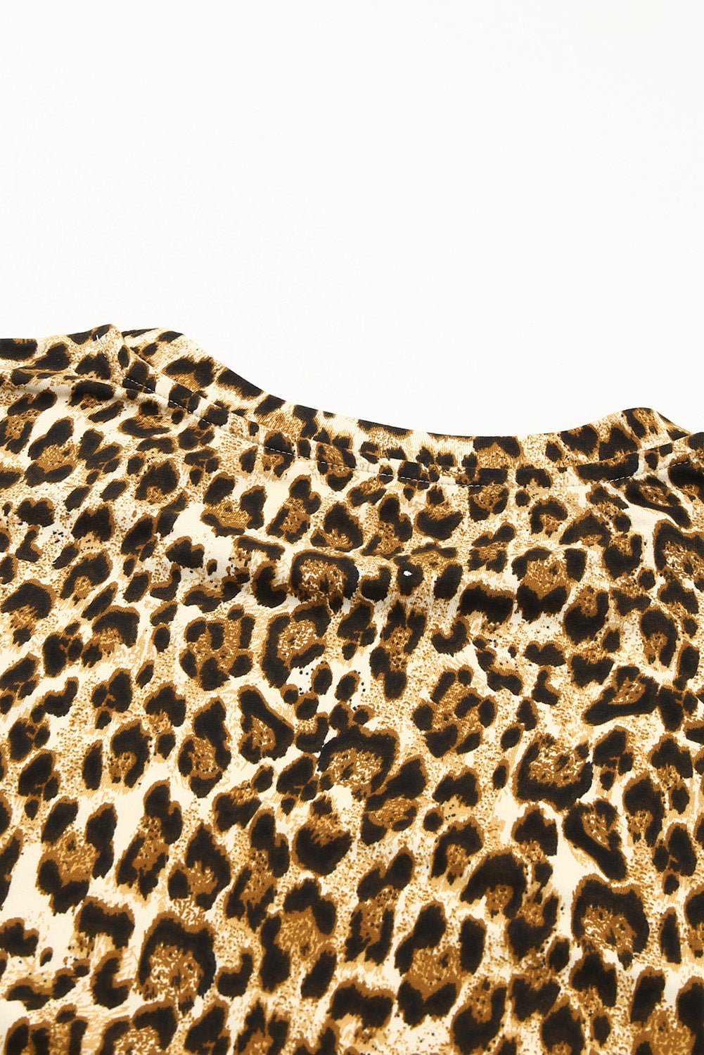 Casual Short Sleeve A-Line Crewneck Leopard Print Dress - Street Rider Apparel