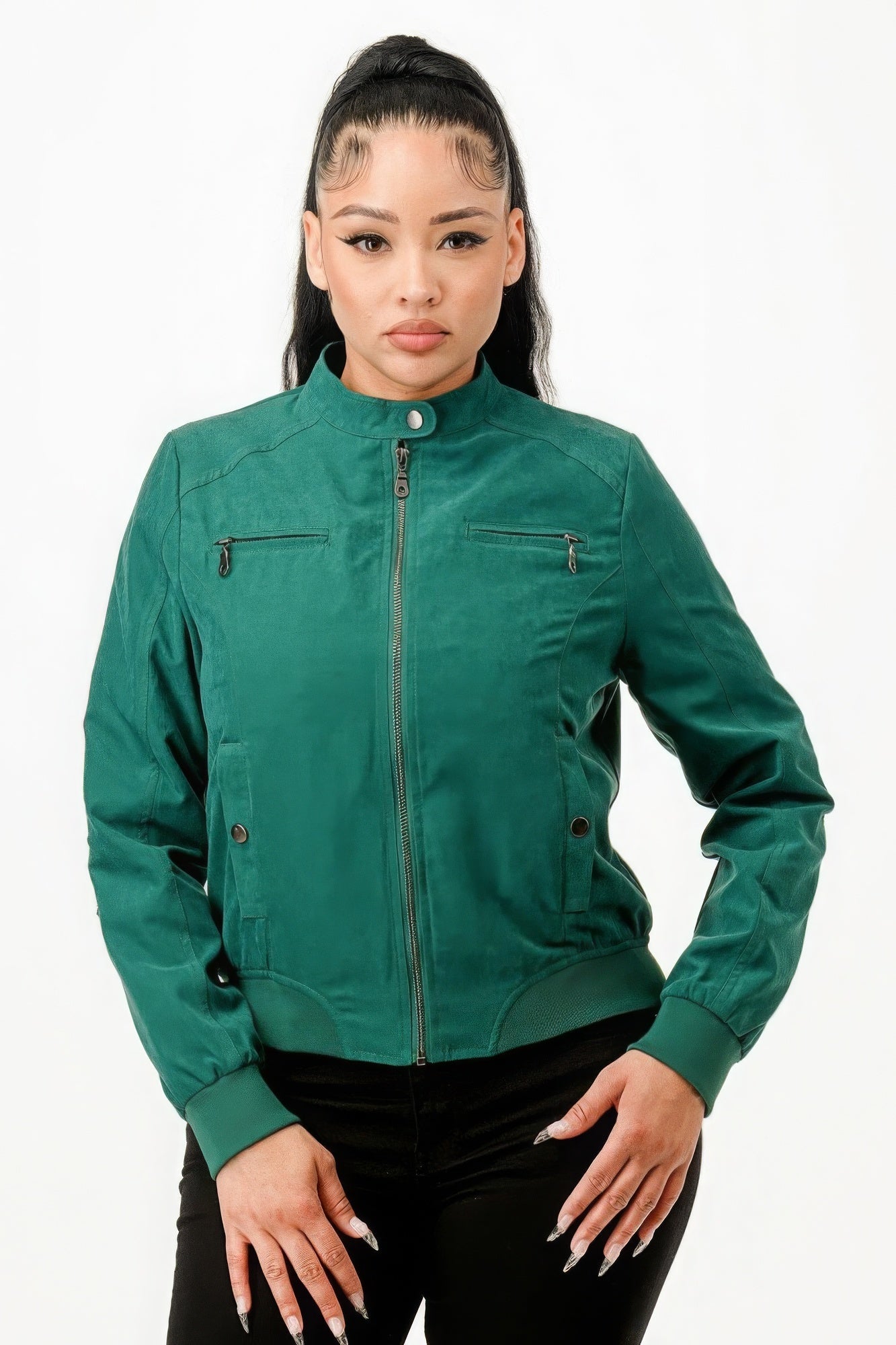 Casual Zip Up Biker Moto Jacket - Street Rider Apparel