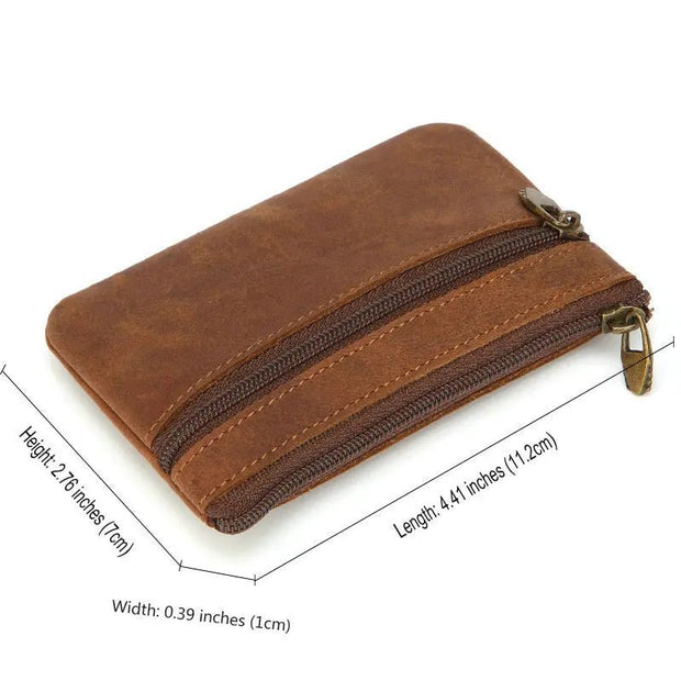 Classic Genuine Leather Wallet with Coin Zipper - Street Rider Apparel