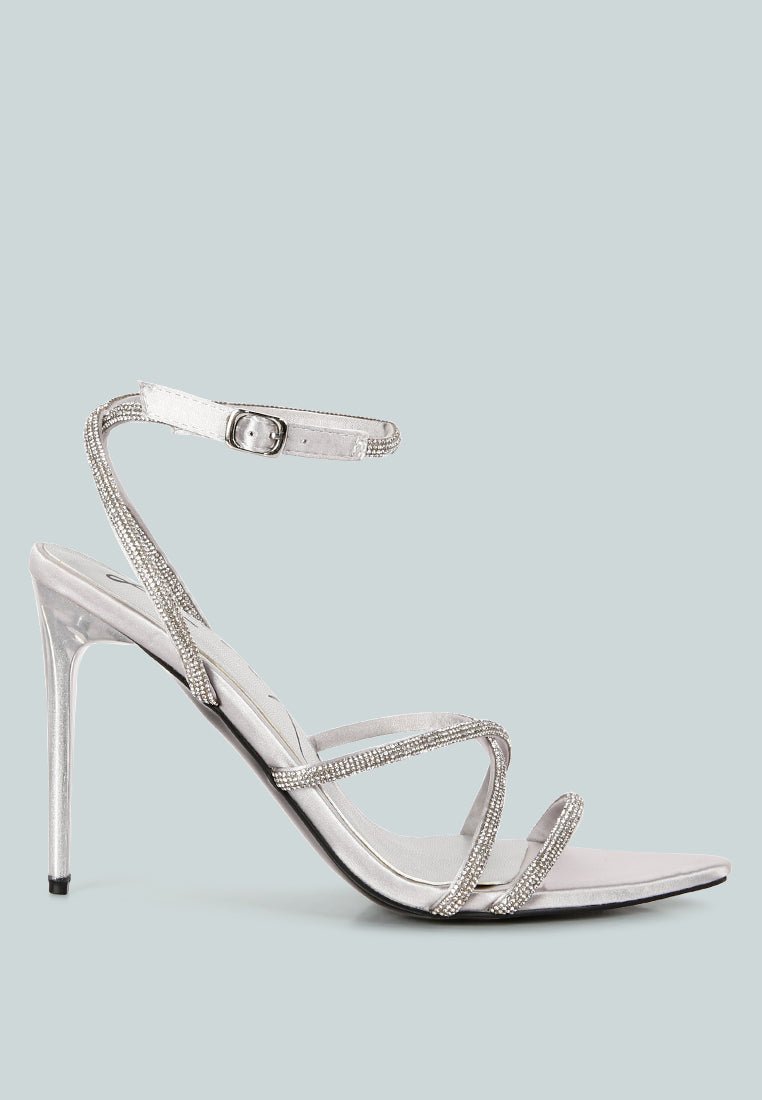 dare me rhinestone embellished stiletto sandals - Street Rider Apparel