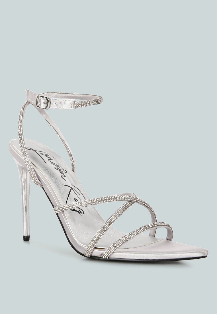 dare me rhinestone embellished stiletto sandals - Street Rider Apparel