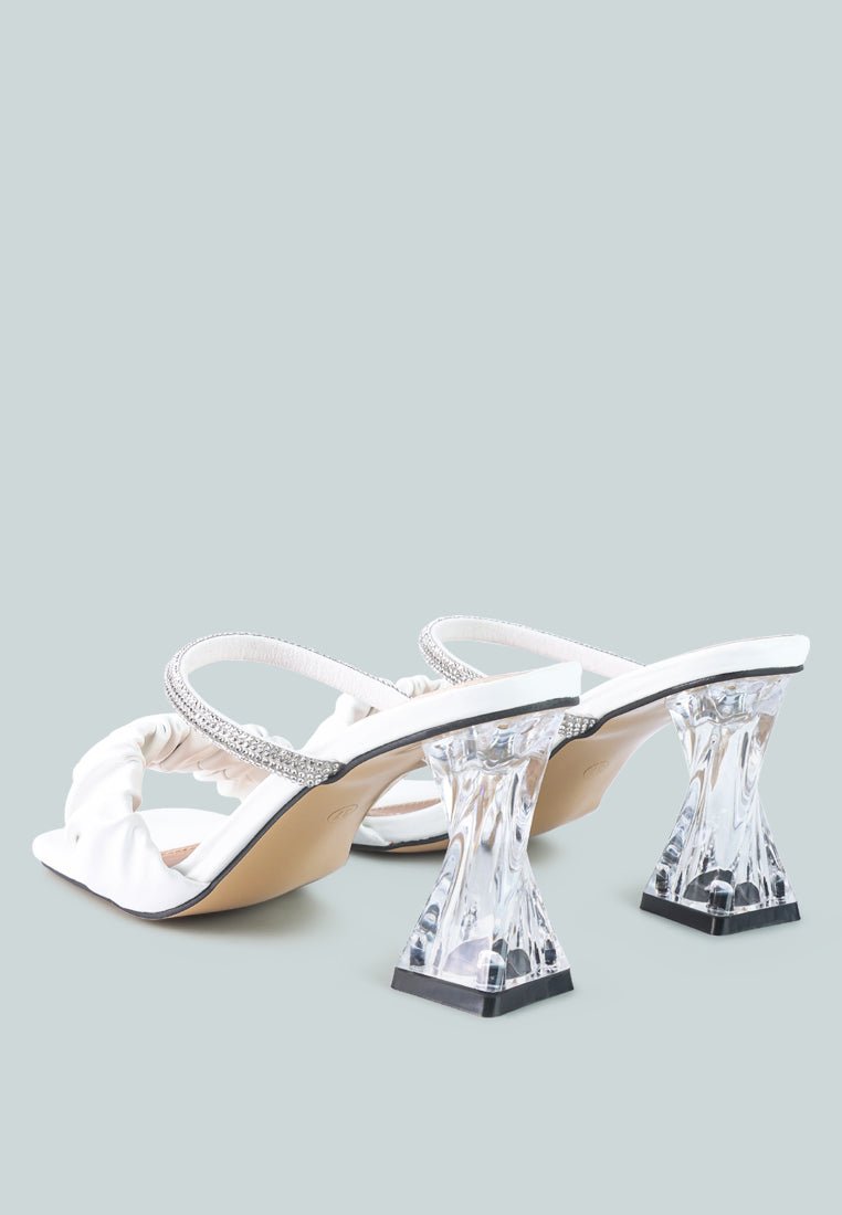 date look clear heel rhinestone sandals - Street Rider Apparel