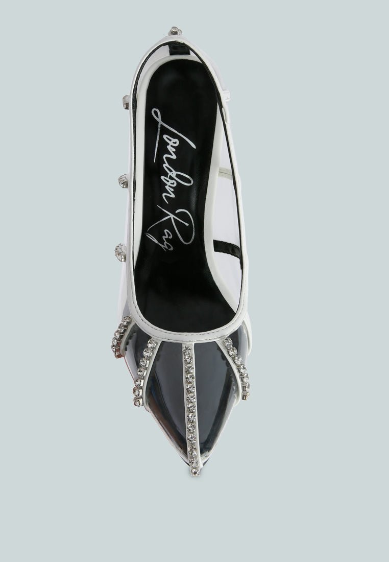 diamante clear stiletto heel pumps - Street Rider Apparel