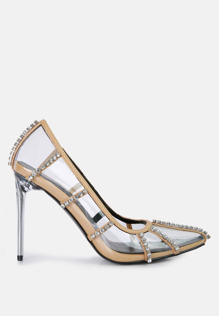 diamante clear stiletto heel pumps - Street Rider Apparel