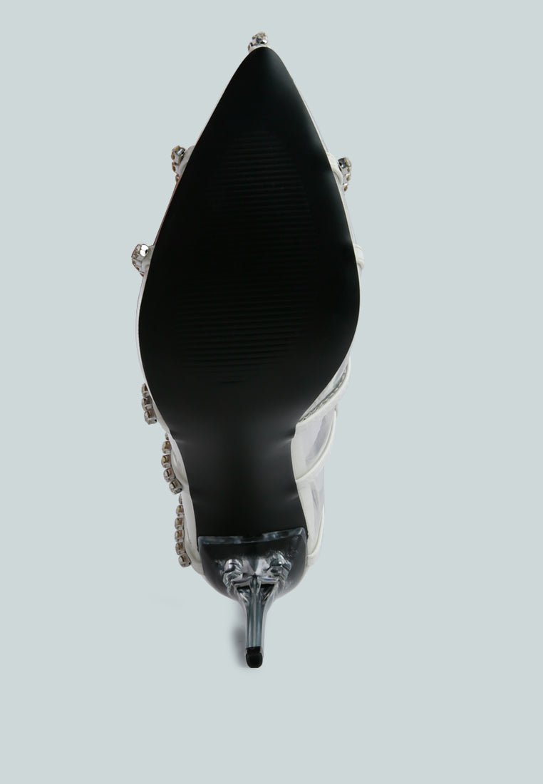 diamante clear stiletto heel pumps - Street Rider Apparel