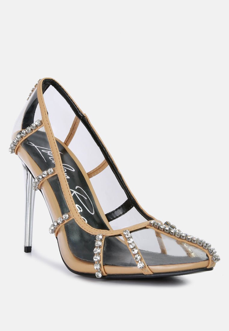 diamante clear stiletto heel pumps - Street Rider Apparel