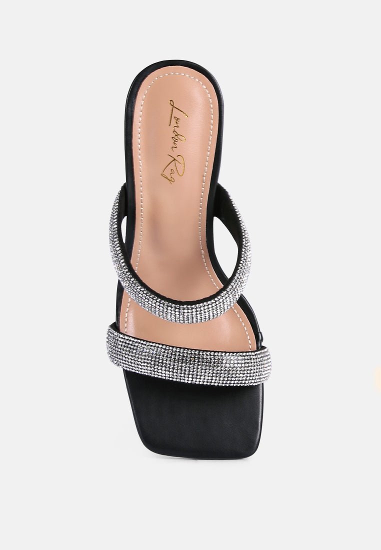 dolls rhinestone embellished slip on sandals - Street Rider Apparel