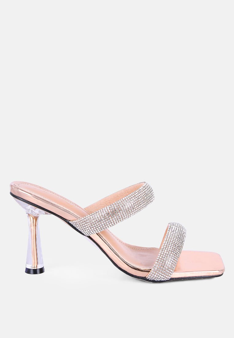 dolls rhinestone embellished slip on sandals - Street Rider Apparel