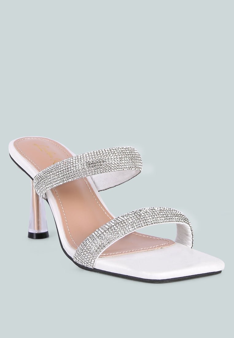 dolls rhinestone embellished slip on sandals - Street Rider Apparel