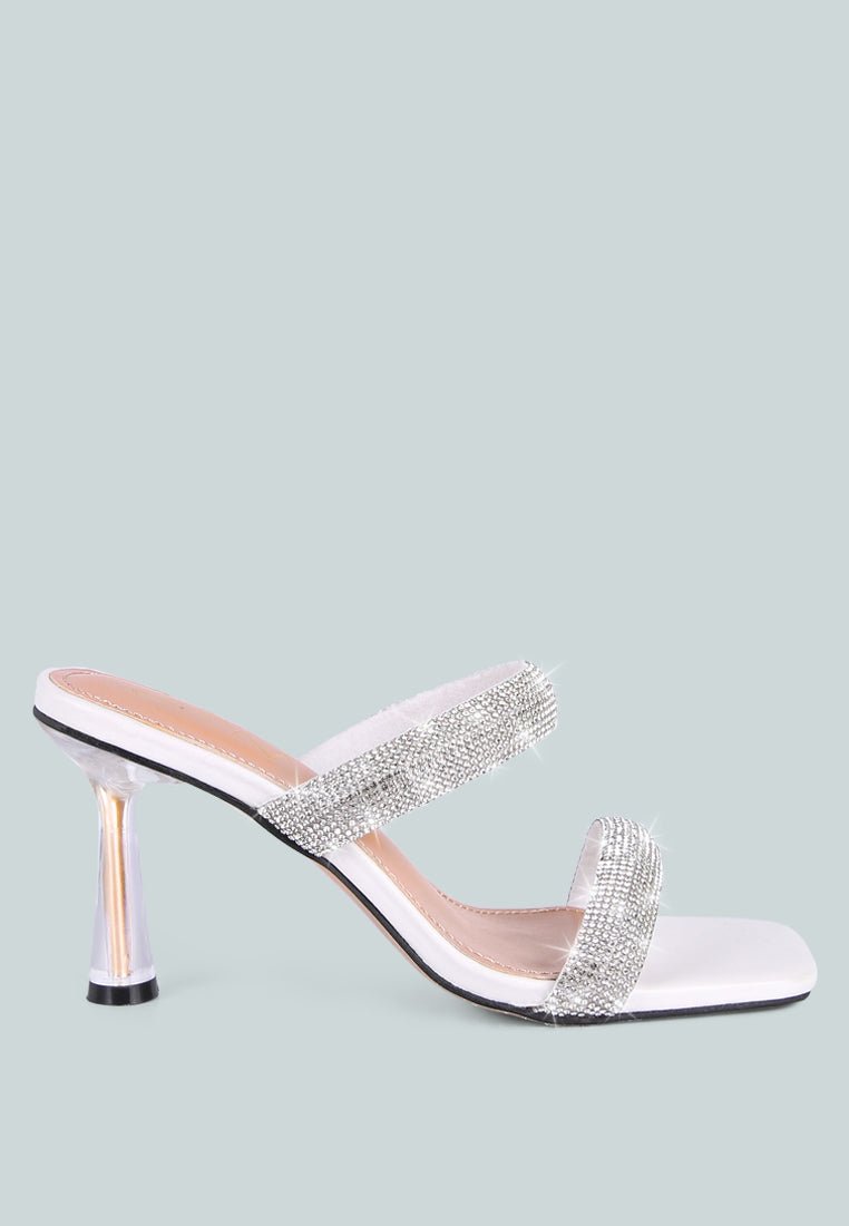 dolls rhinestone embellished slip on sandals - Street Rider Apparel