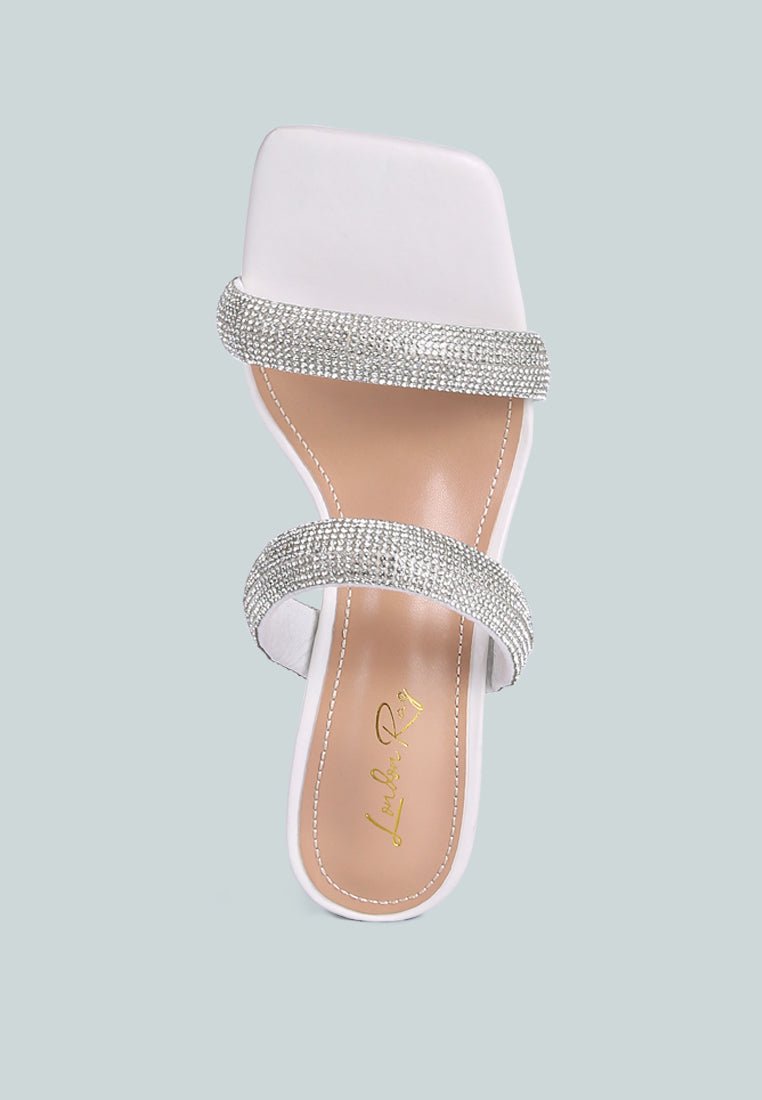 dolls rhinestone embellished slip on sandals - Street Rider Apparel