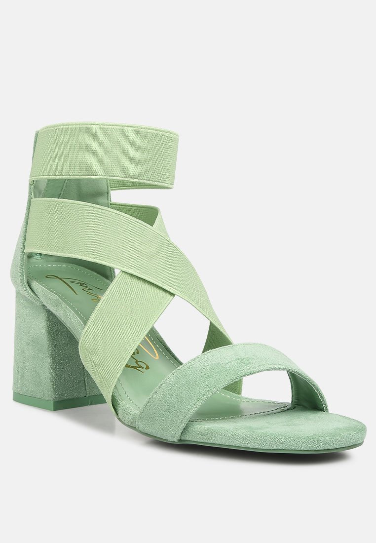 elastic strappy block heel sandals - Street Rider Apparel