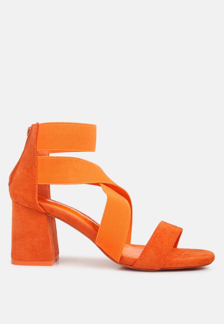 elastic strappy block heel sandals - Street Rider Apparel