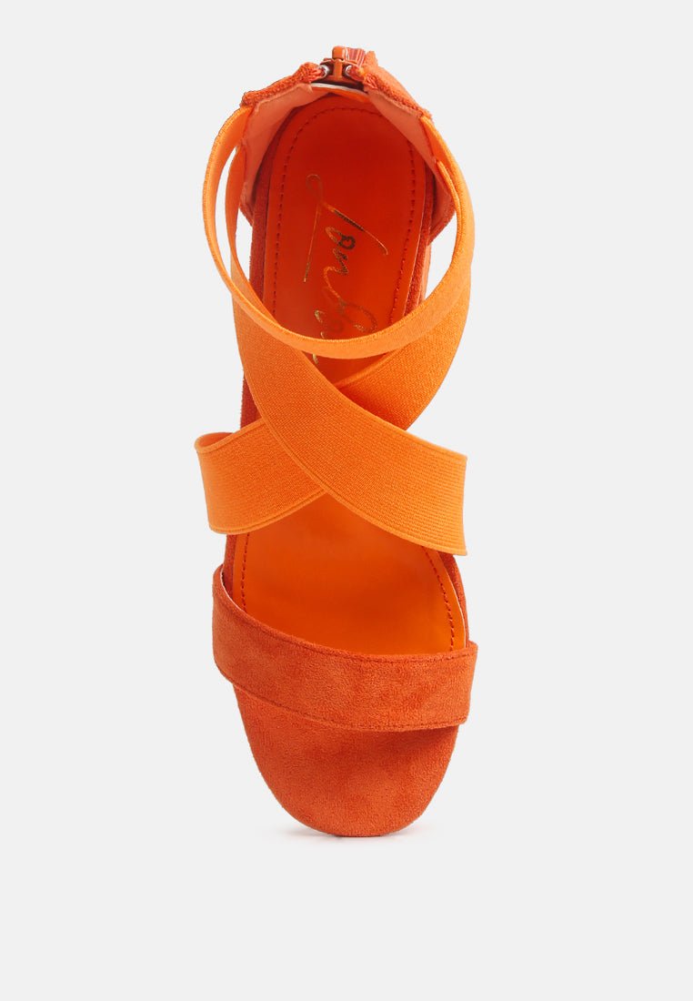 elastic strappy block heel sandals - Street Rider Apparel