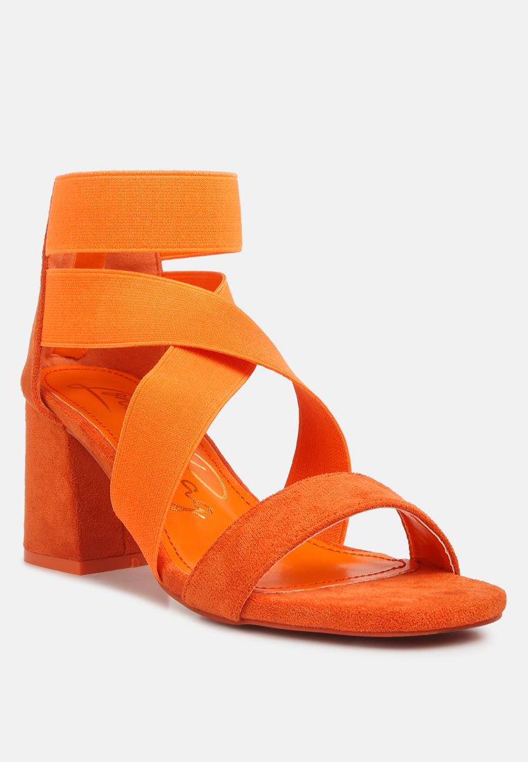 elastic strappy block heel sandals - Street Rider Apparel