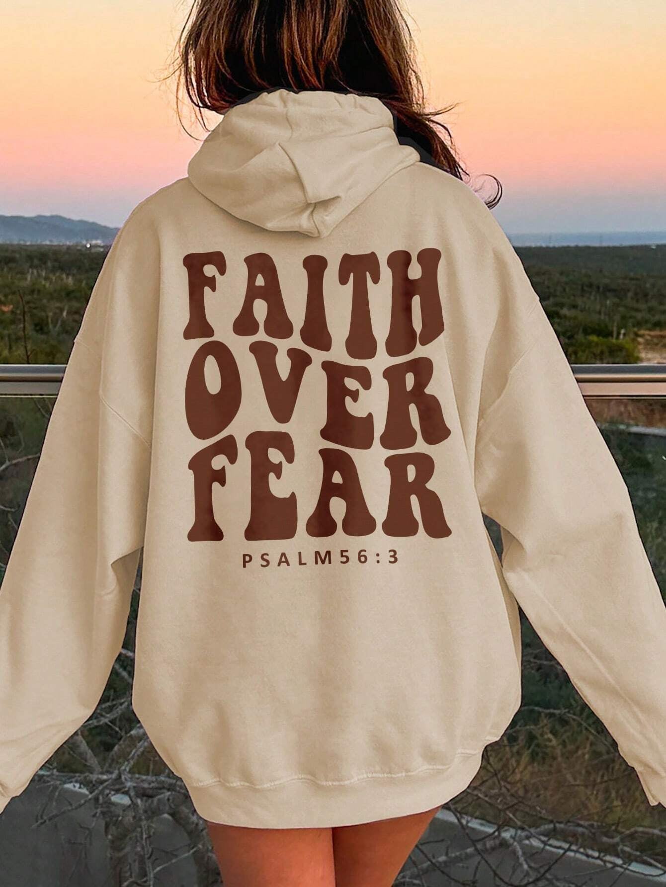 FAITH OVER FEAR Dropped Shoulder Hoodie - Street Rider Apparel