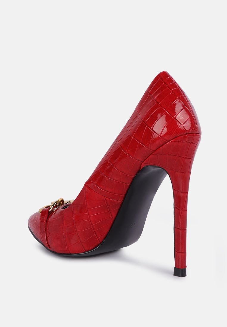 fanfare croc stiletto pump heels - Street Rider Apparel