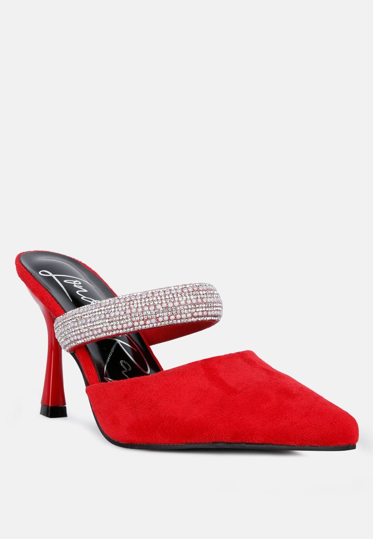 fauci diamante strap heeled mules - Street Rider Apparel